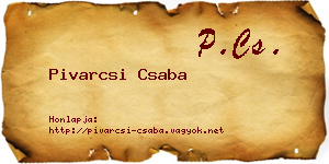 Pivarcsi Csaba névjegykártya